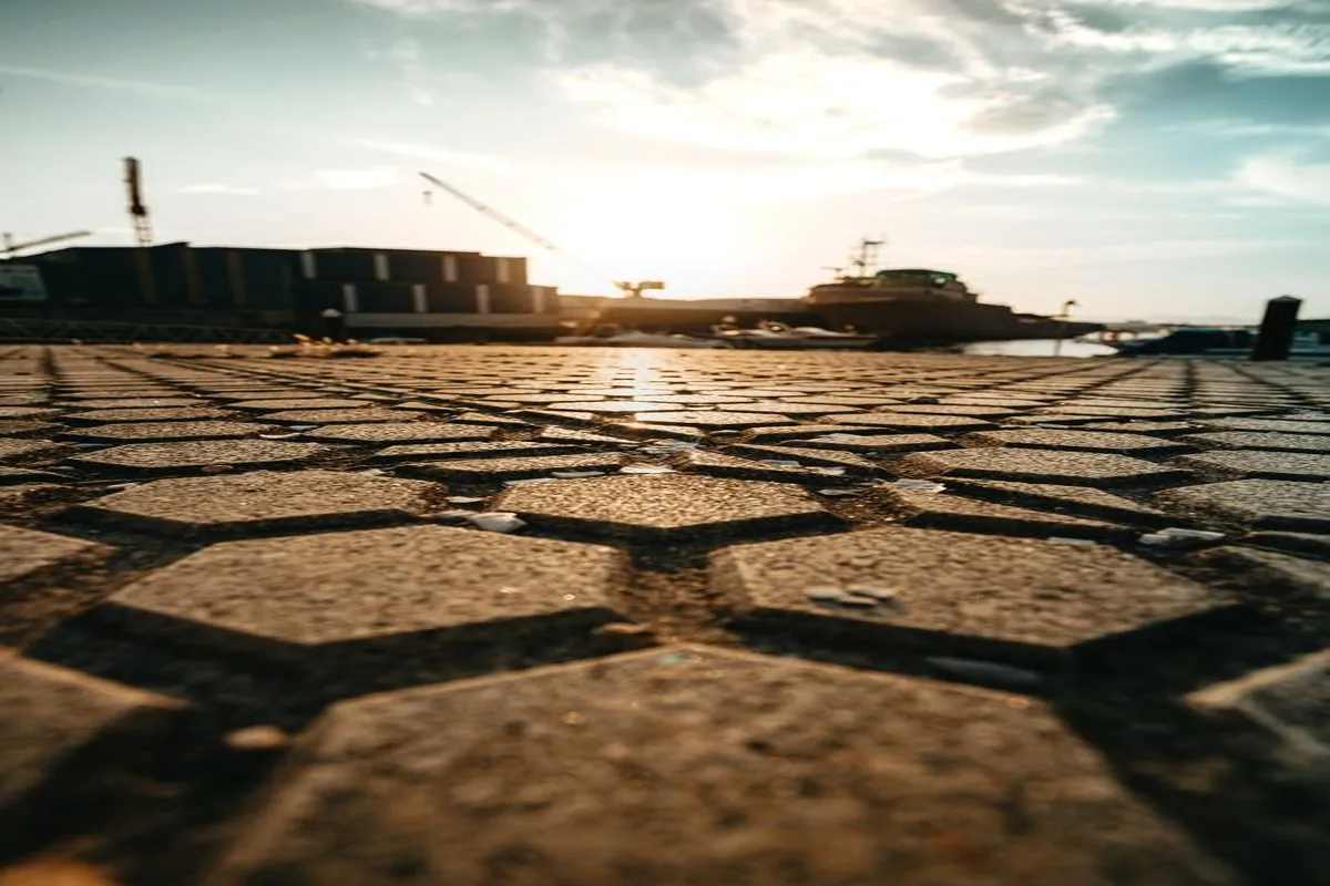 Harbor scene as an opening frame reference